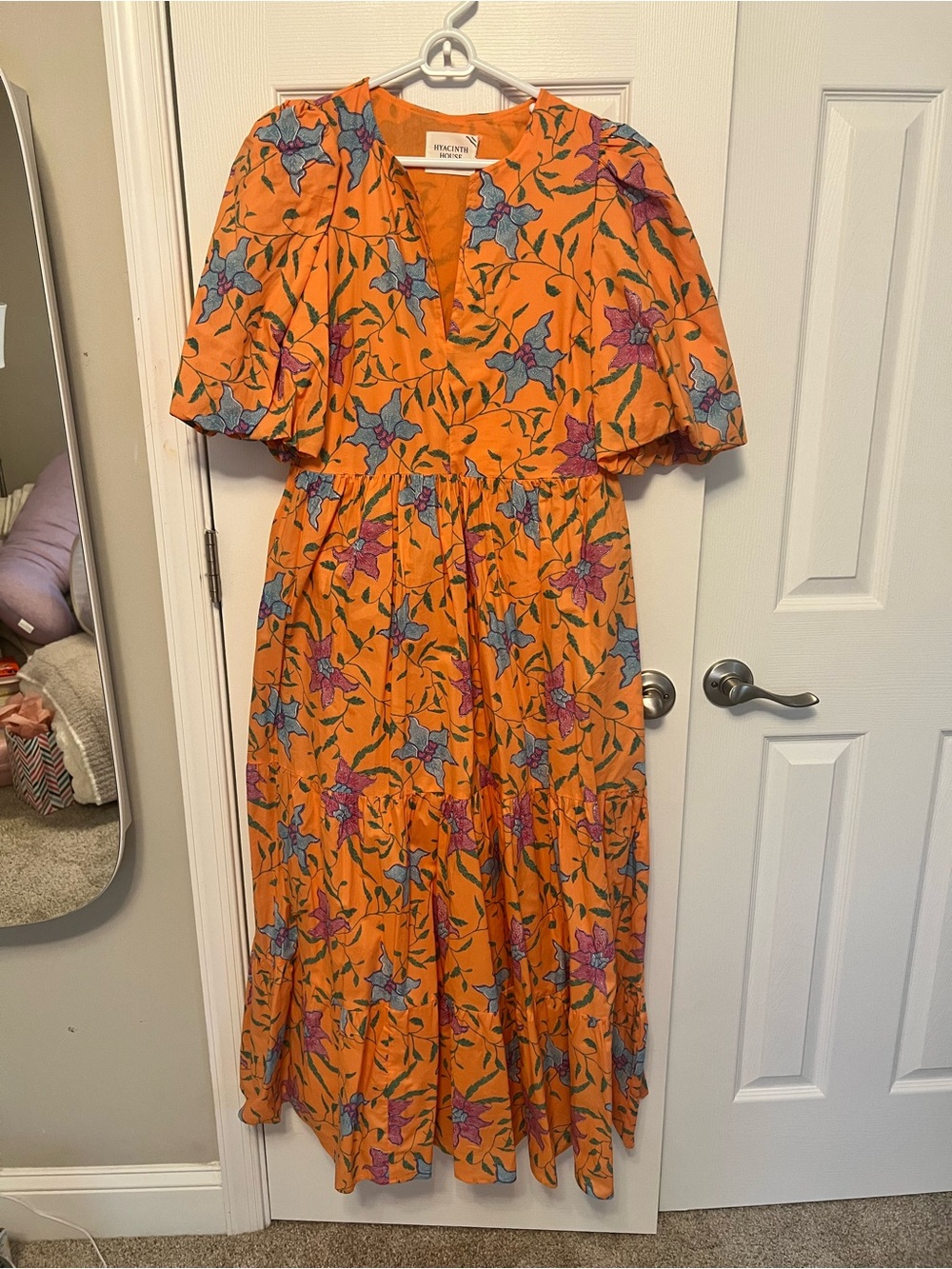 Hyacinth House Orange Floral Midi Dress